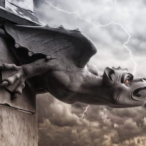 Gargoyle Counted Cross Stitch Pattern, Gothic Counted Cross Stitch, Fantasy Counted Cross Stitch Pattern – PDF Download