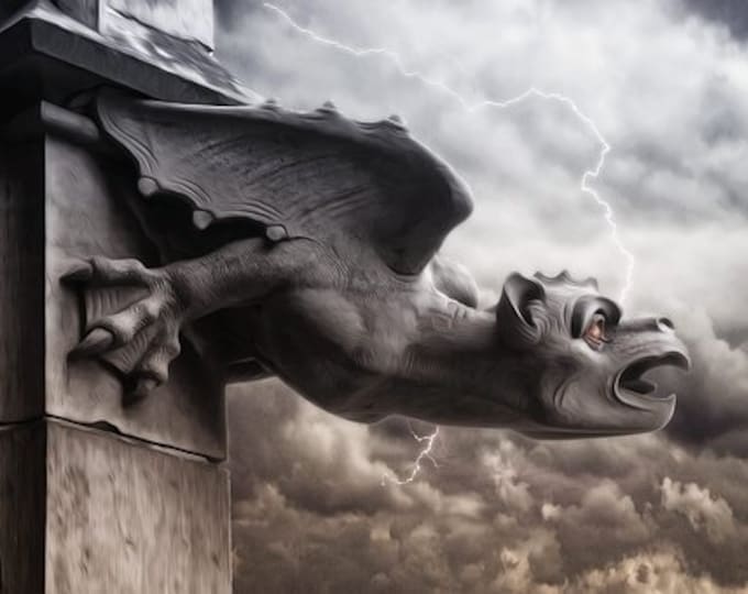 Gargoyle Counted Cross Stitch Pattern, Gothic Counted Cross Stitch, Fantasy Counted Cross Stitch Pattern – PDF Download