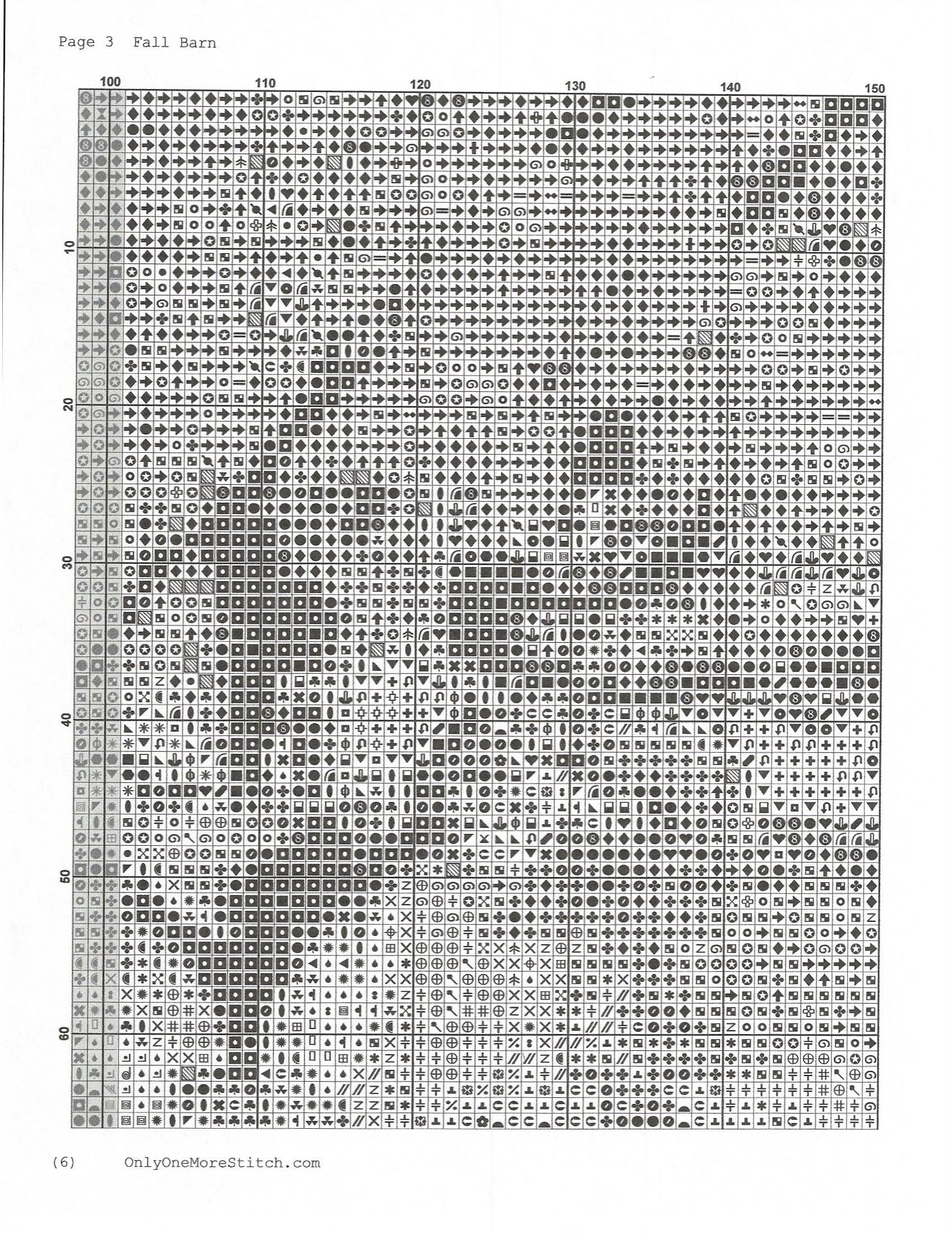 Fall Barn Counted Cross Stitch Pattern - PDF Download