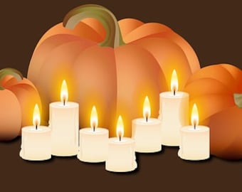 Halloween Candles Counted Cross Stitch Pattern, Seasonal Cross Stitch, Fall Cross Stitch, Pumpkin Cross Stitch - PDF Download