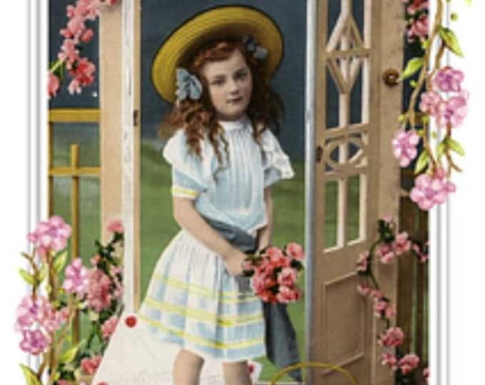 Vintage Summer Girl Counted Cross Stitch Pattern - PDF Download