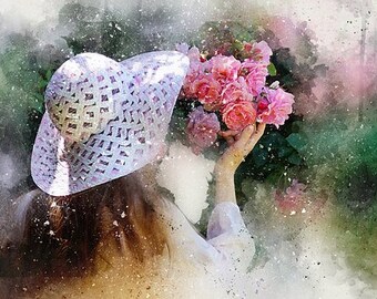 Smell the Flowers Counted Cross Stitch Pattern, Floral Pattern, Summer Cross Stitch Pattern, Romantic Cross Stitch Pattern – PDF download