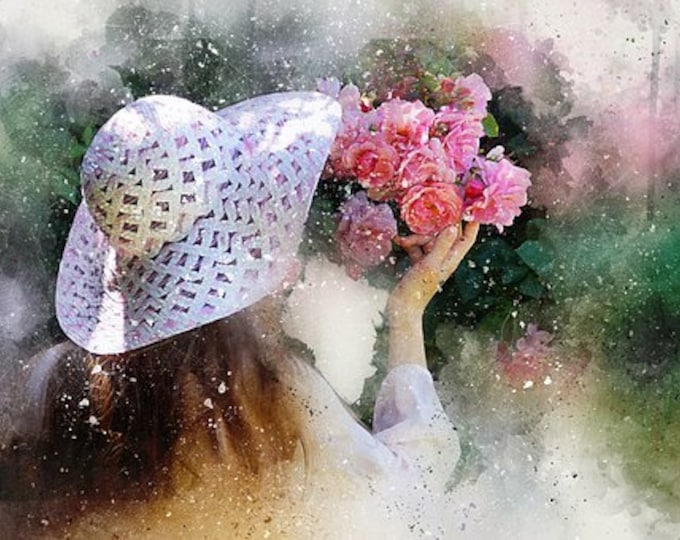 Smell the Flowers Counted Cross Stitch Pattern, Floral Pattern, Summer Cross Stitch Pattern, Romantic Cross Stitch Pattern – PDF download