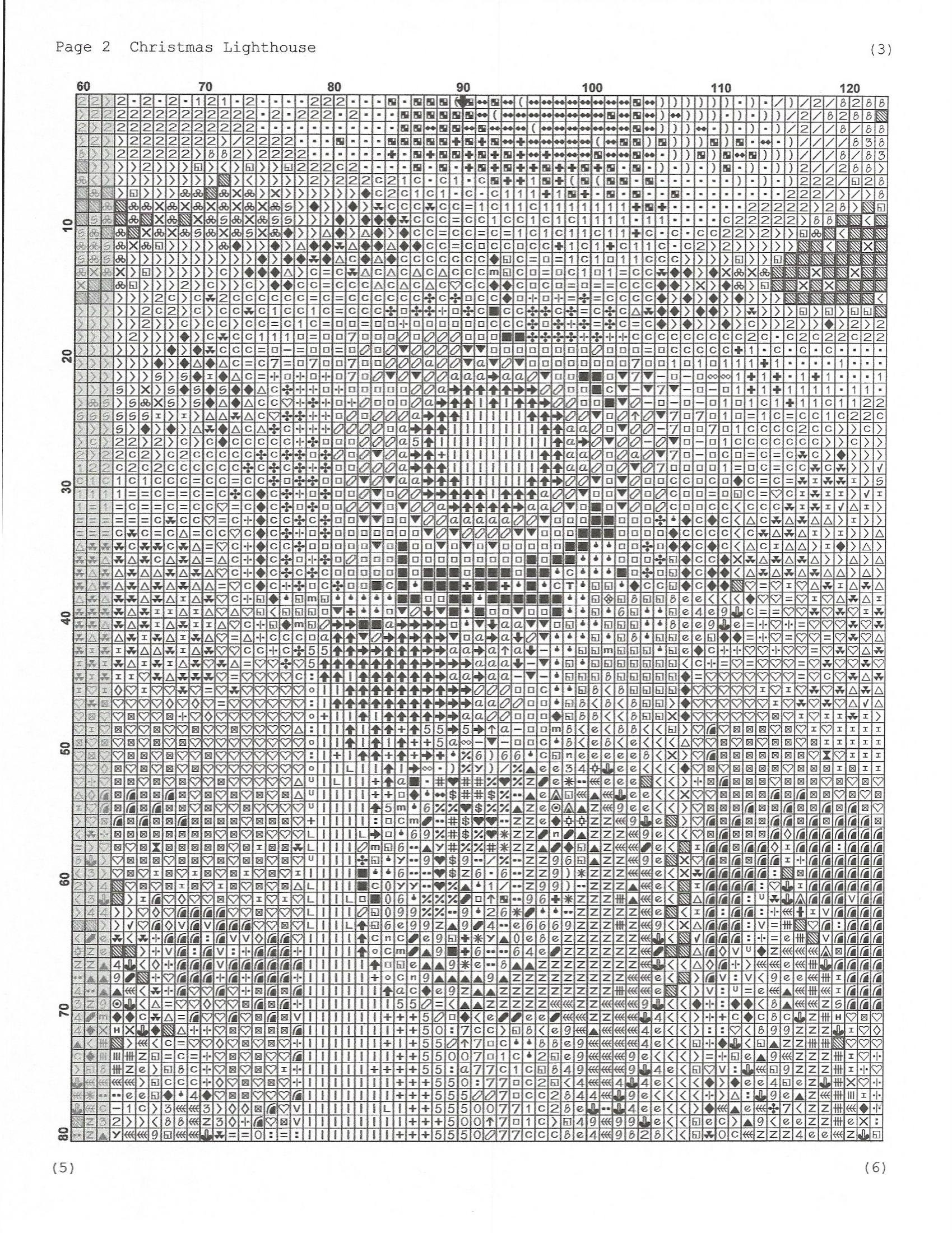 Christmas lighthouse counted cross stitch pattern pdf download