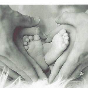 Baby Feet Counted Cross Stitch, Family Cross Stitch, Heartwarming Cross Stitch, Keepsake Counted Cross Stitch – PDF Download