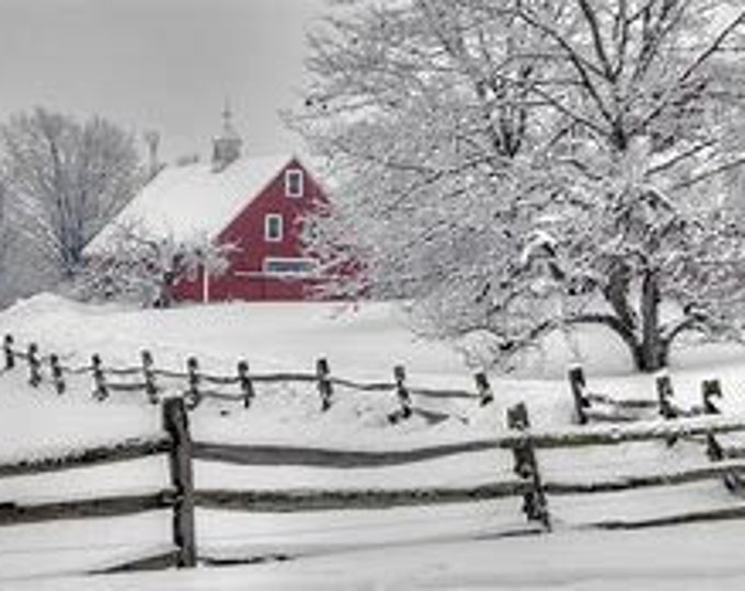 Winter Barn Counted Cross Stitch Pattern, Scenic Winter Cross Stitch, Country Cross Stitch, Snowy Farm Counted Cross Stitch - PDF download