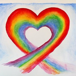 Rainbow Heart Counted Cross Stitch Pattern, Valentine’s Day, Love and Romance Cross Stitch Pattern – PDF Download