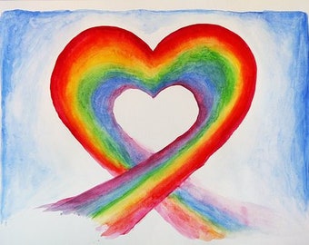 Rainbow Heart Counted Cross Stitch Pattern, Valentine’s Day, Love and Romance Cross Stitch Pattern – PDF Download
