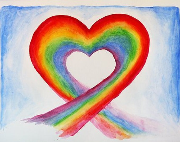Rainbow Heart Counted Cross Stitch Pattern, Valentine’s Day, Love and Romance Cross Stitch Pattern – PDF Download