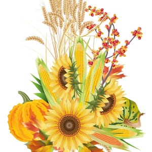 Patrón de punto de cruz con calabazas otoñales, calabazas y girasoles, punto de cruz estacional - Descarga PDF