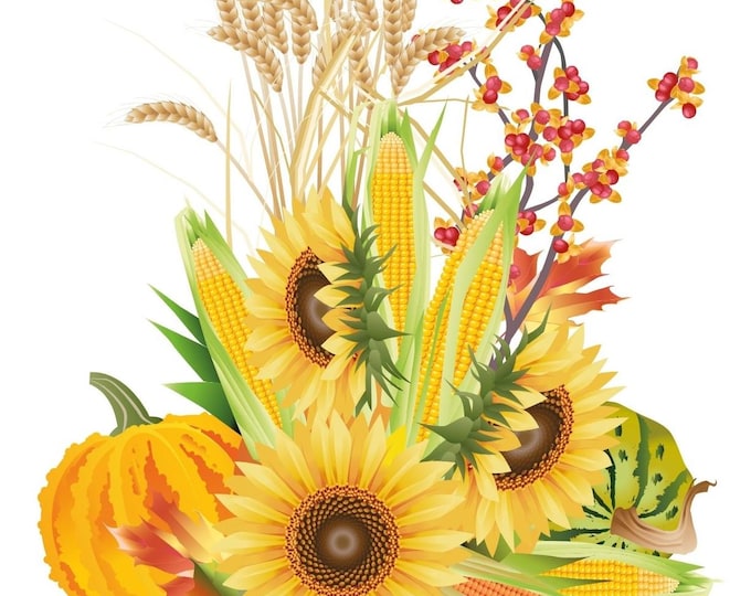 Fall Arrangement Pumpkins Counted Cross Stitch Pattern, Pumpkins and Sunflowers Counted Cross Stitch, Seasonal Cross Stitch- PDF Download