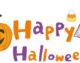 Happy Halloween Cross Stitch Pattern, Jack-o-Lantern & Ghost, Instant PDF Download
