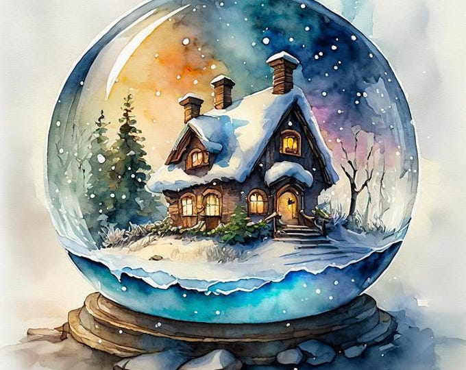 Snow Globe Counted Cross Stitch Pattern, Christmas, Scenic, Winter, Snowy – PDF Download
