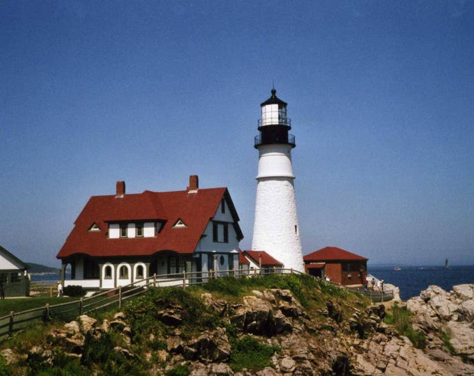 Portland Head Lighthouse Counted Cross Stitch Pattern, Nautical Cross Stitch, Coastal Cross Stitch, Scenic Cross Stitch – PDF download