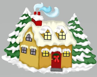Christmas House Counted Cross Stitch Pattern, Christmas Cross Stitch Pattern, Winter Cross Stitch Pattern – PDF Download