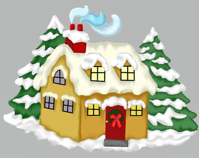 Christmas House Counted Cross Stitch Pattern, Christmas Cross Stitch Pattern, Winter Cross Stitch Pattern – PDF Download