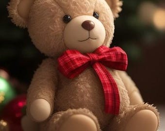 Christmas Teddy Bear Counted Cross Stitch Pattern, Christmas Cross Stitch Pattern, Cute Cross Stitch Pattern– PDF Download