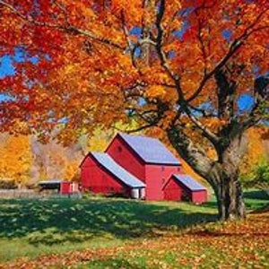 Fall Barn Counted Cross Stitch Pattern, Scenic Cross Stitch Pattern, Autumn Cross Stitch Pattern, Rustic Cross Stitch Pattern – PDF Download