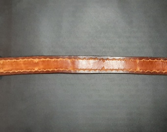 Handmade Leather Belt Hand tooled Latigo