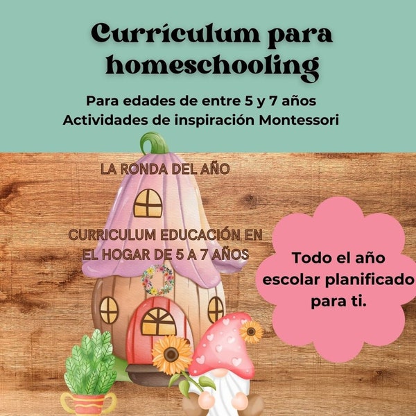 Currículum completo con actividades educativas y artísticas para educación en casa de niños de entre 5 y 7 años