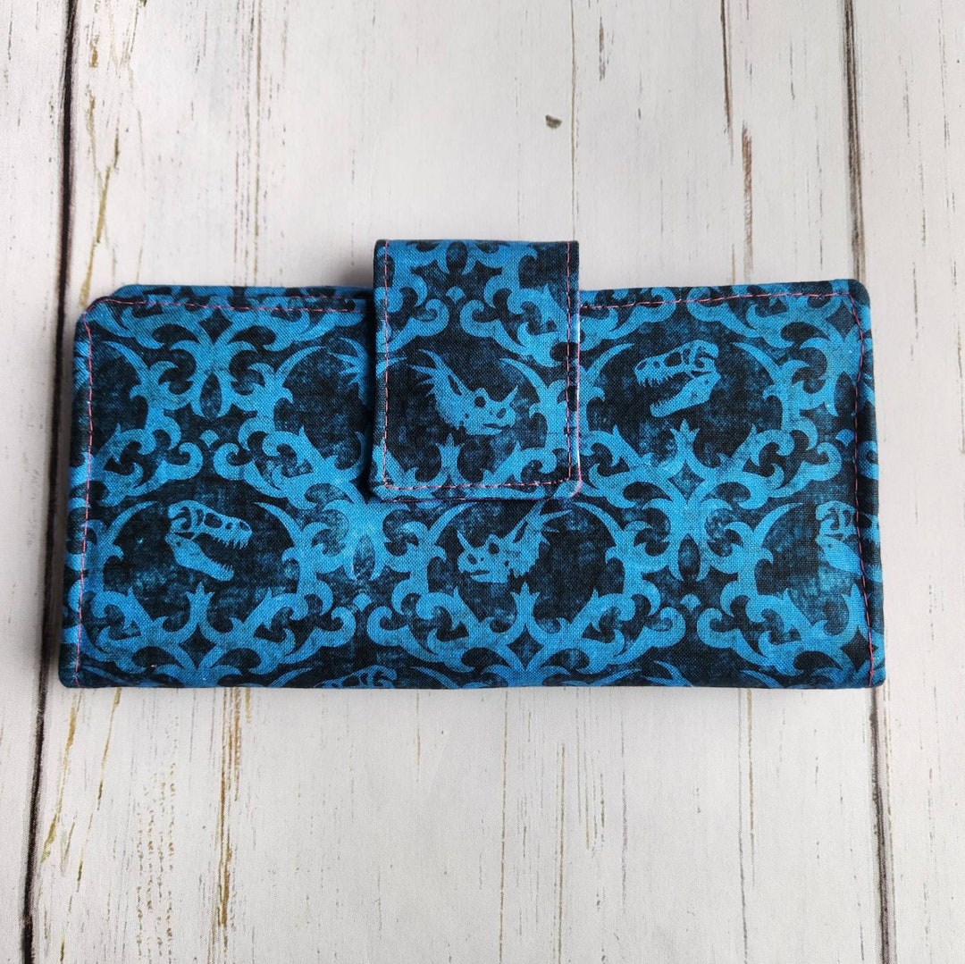 Blue Damask Dinosaur Print Bifold Wallet - Etsy Canada