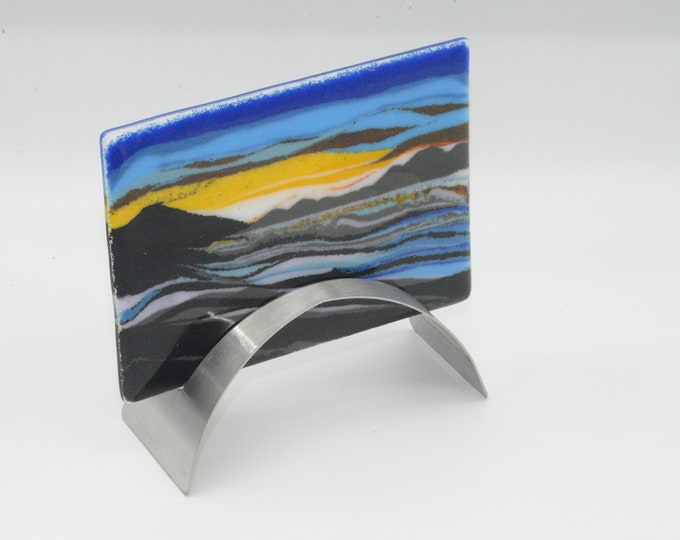 Deep Curve Shaped Stainless Steel Fused Glass Stand