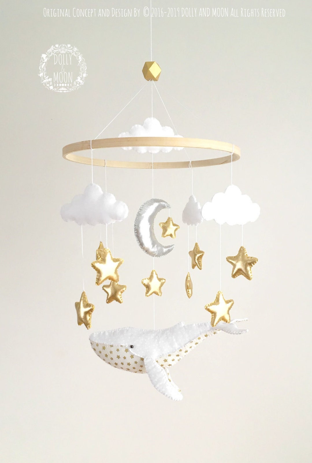 Whale Baby Mobile, Whale Nursery Mobile, Whale Crib Mobile, Galaxy
