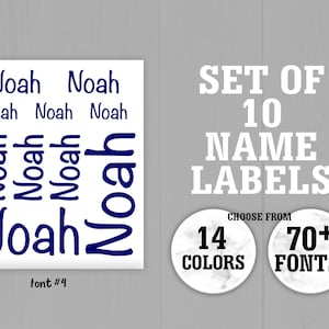 Kids Name Decal Labels - Set of 10 Name Labels - Name Labels,  Name Decals, Back to School Decals, Laptop Decal, Yeti Decals, Name Stickers