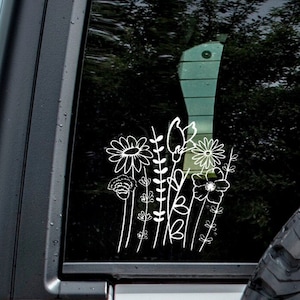 Wildflower Car Decal – Wildflower Decals, Vinyl Sticker for Vehicles, Laptops, Windows & More – Durable and Weather-Resistant