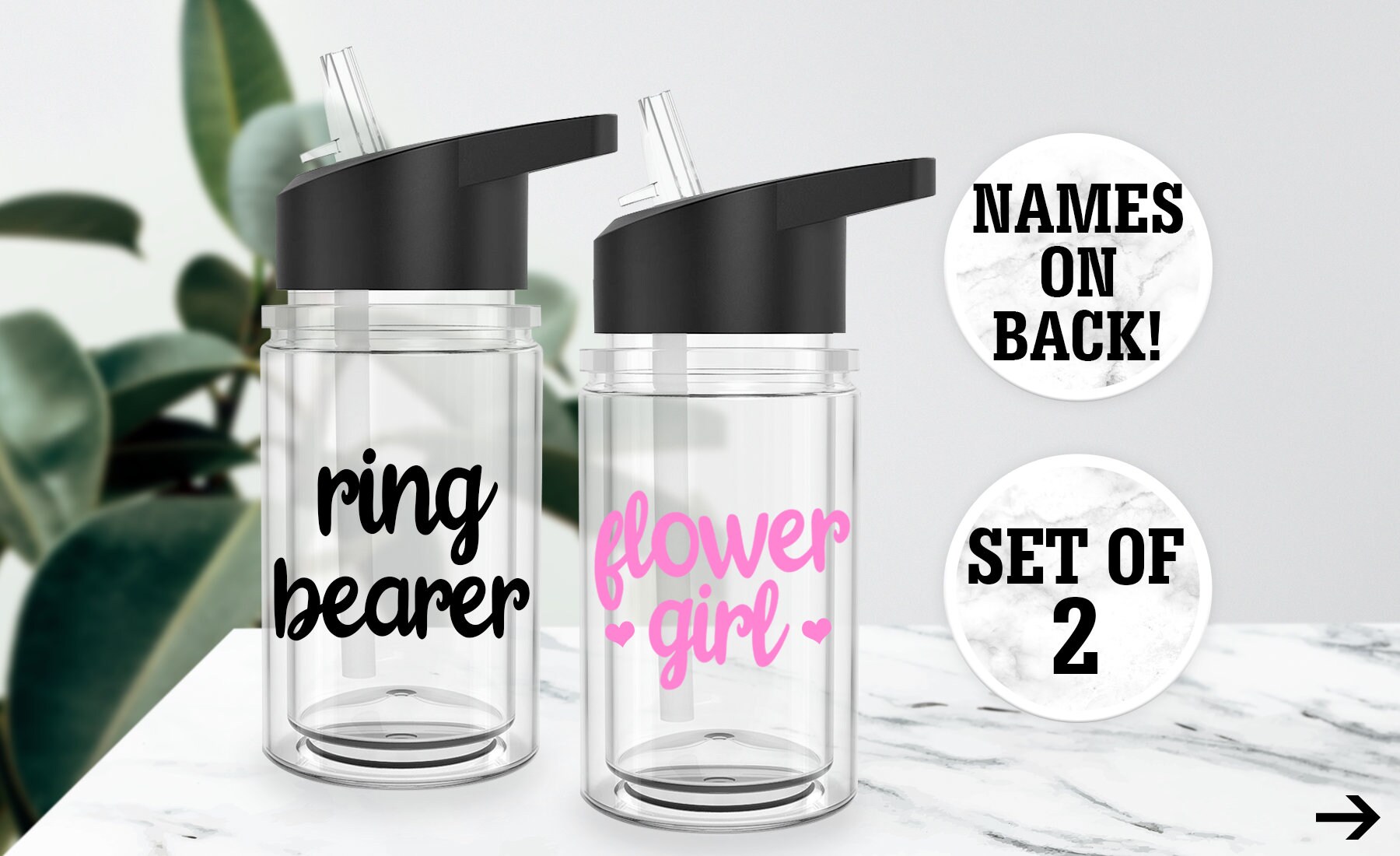 Ring Bearer Flower Girl Gift SET of 2 Bottles Ring Etsy