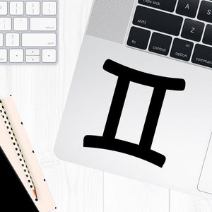 Gemini Zodiac Vinyl Decal Sticker, Macbook Decal, Laptop Decal, Laptop Sticker Decal, Astrology, The Twins