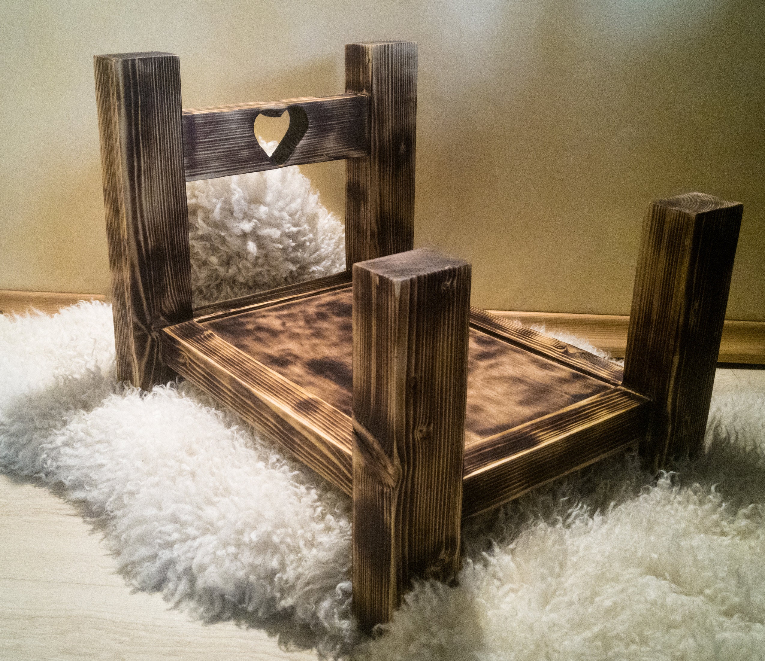 Rustic wooden bed Newborn props Handmade bed Photo prop Etsy