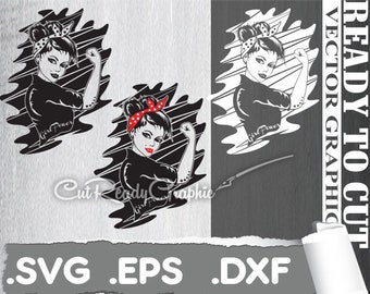Download Free Rosie Svg Strong Girl Svg Rosie Svg Girl Power Svg Rosie Etsy for Cricut Explore, Silhouette and other cutting machines.