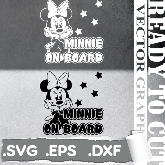 Download Minnie Mouse Svg Minnie On Board Cut Ready Vector File Etsy