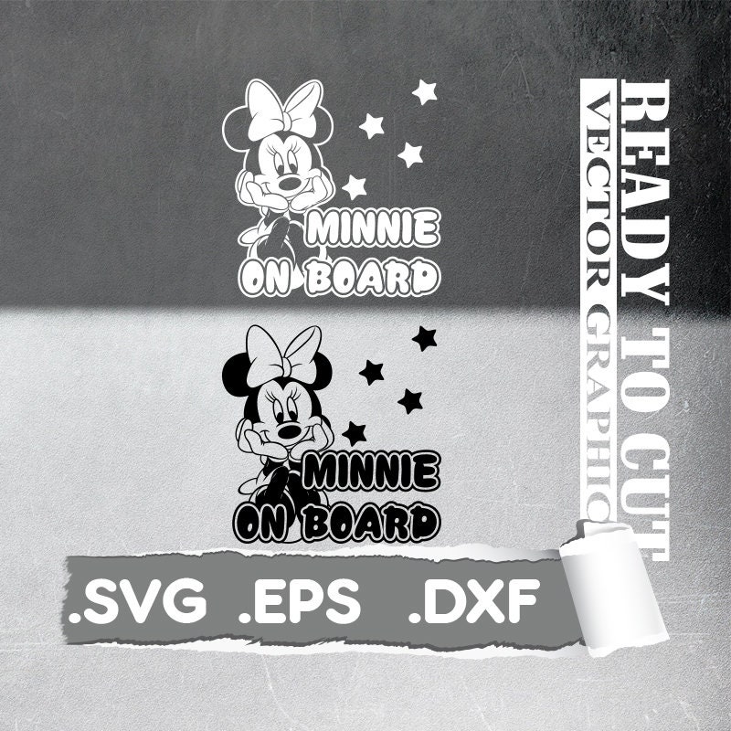 Download Minnie Mouse Svg Minnie On Board Cut Ready Vector File Etsy