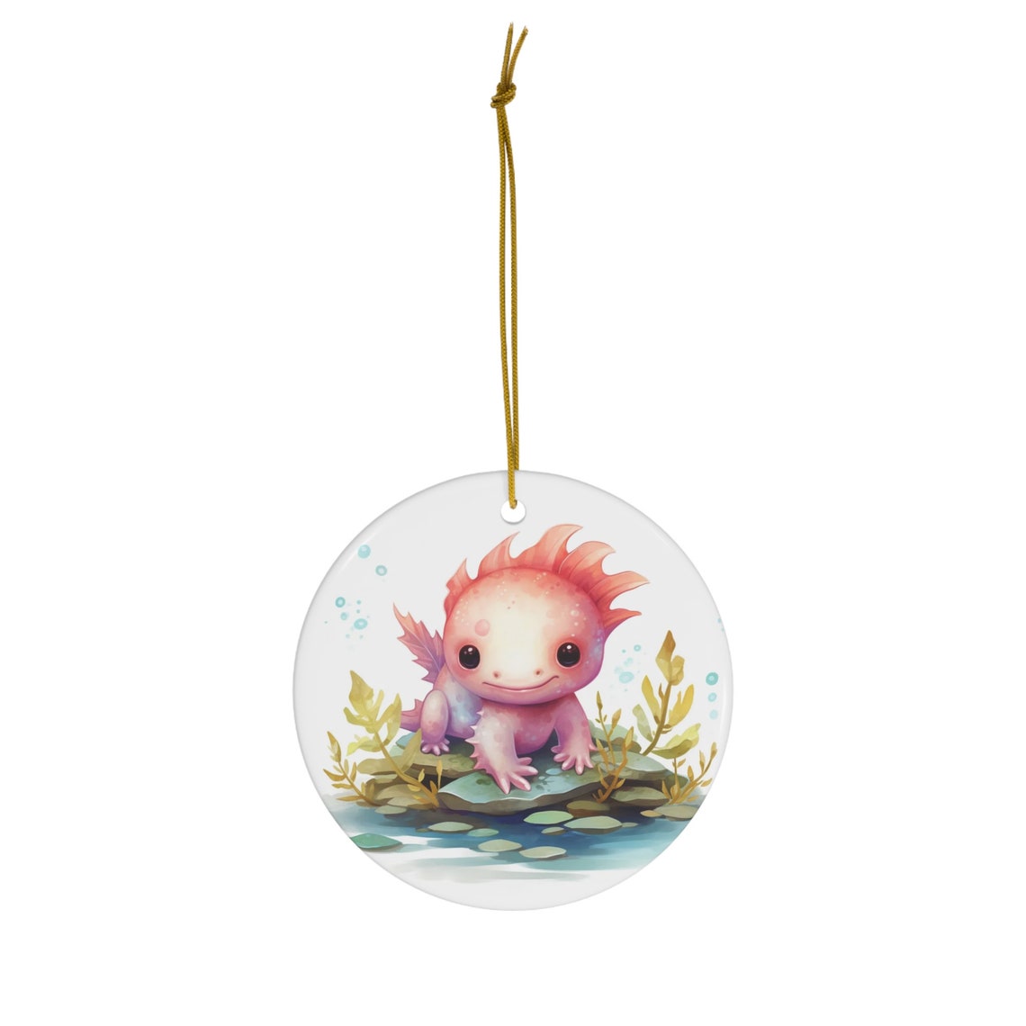 Axolotl Ornament Cute Axolotl Ornament Watercolor Axolotl Etsy