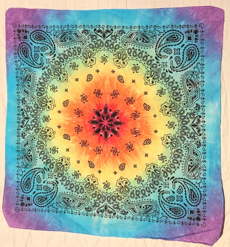 Rainbow tiedye handkerchief One size Mini wall tapestry Etsy