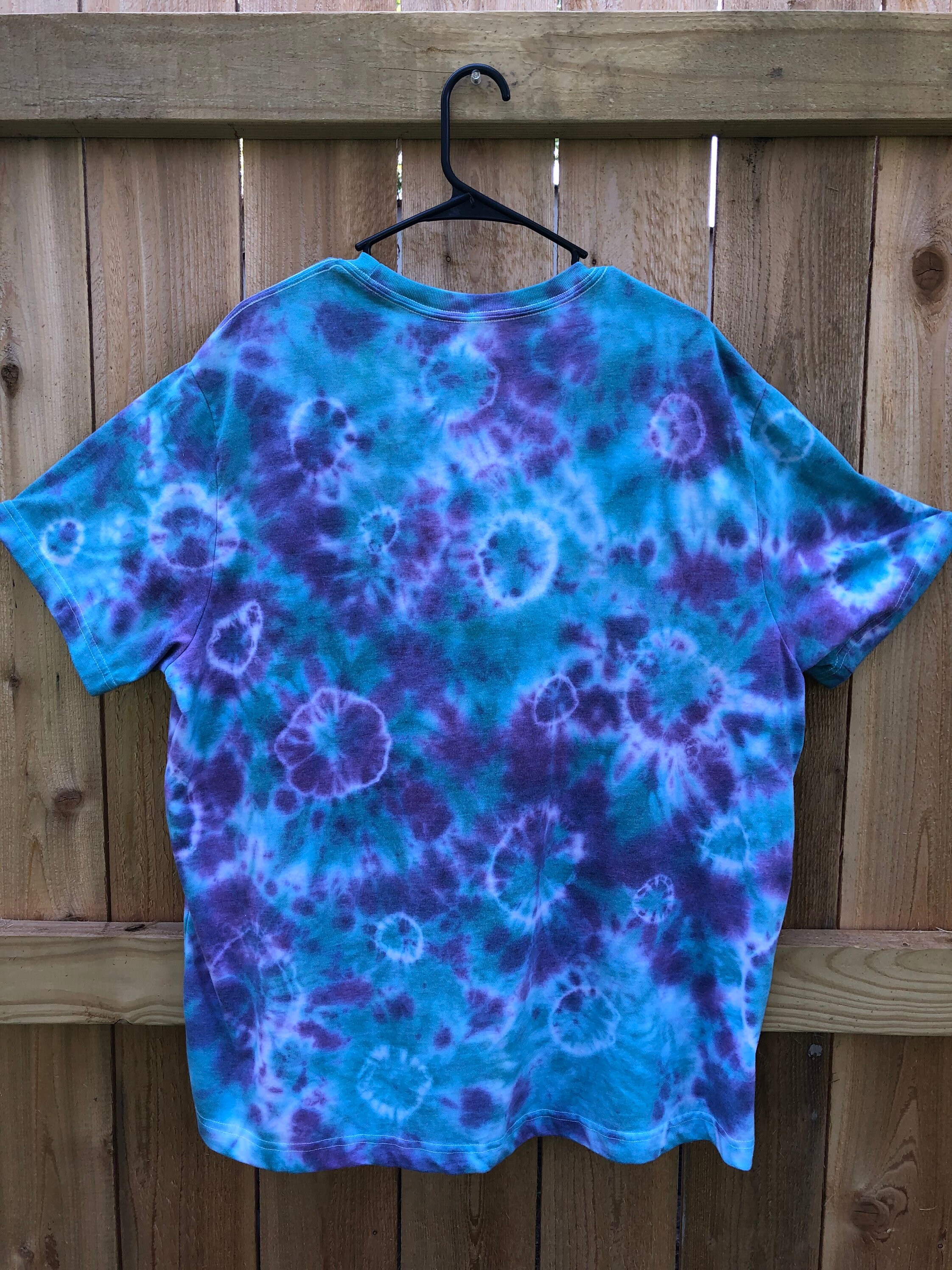 Shibori tiedye tshirt Purple and blue tiedye Adult Size Etsy