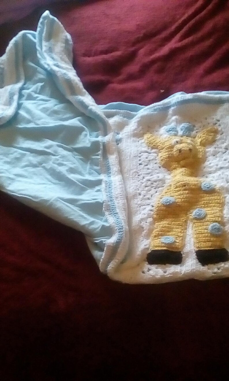 Handcrafted Crocheted Giraffe Crib Runner Afghan