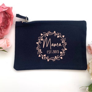 Mama Bag - Mama Est Gift - New Mum Gift - Baby Shower Gift - Personalised Mama Bag - Mama Pouch Bag image 1