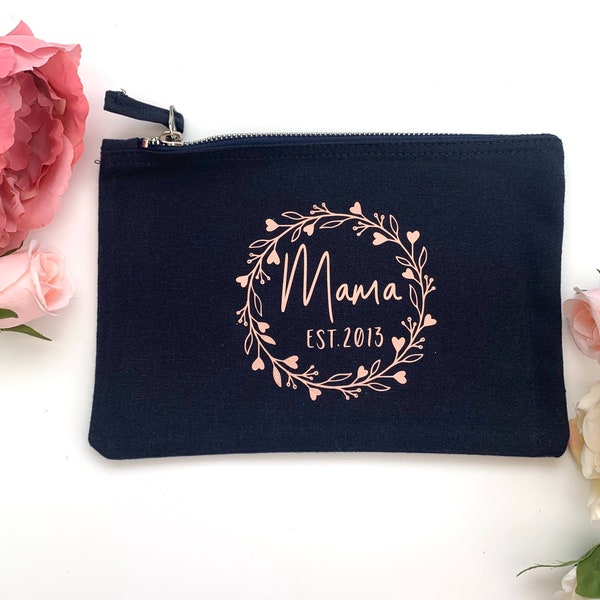 Mama Bag - Mama Est Gift - New Mum Gift - Baby Shower Gift - Personalised Mama Bag - Mama Pouch Bag