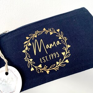 Mama Bag - Mama Est Gift - New Mum Gift - Baby Shower Gift - Personalised Mama Bag - Mama Pouch Bag image 3