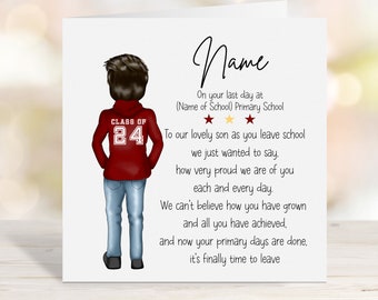 Personalised Year 6 Leavers Card - Keepsake Leavers Card -School Leavers 2025 - Son Leavers Card - Grandson Leavers Card - Year 6 Leaver