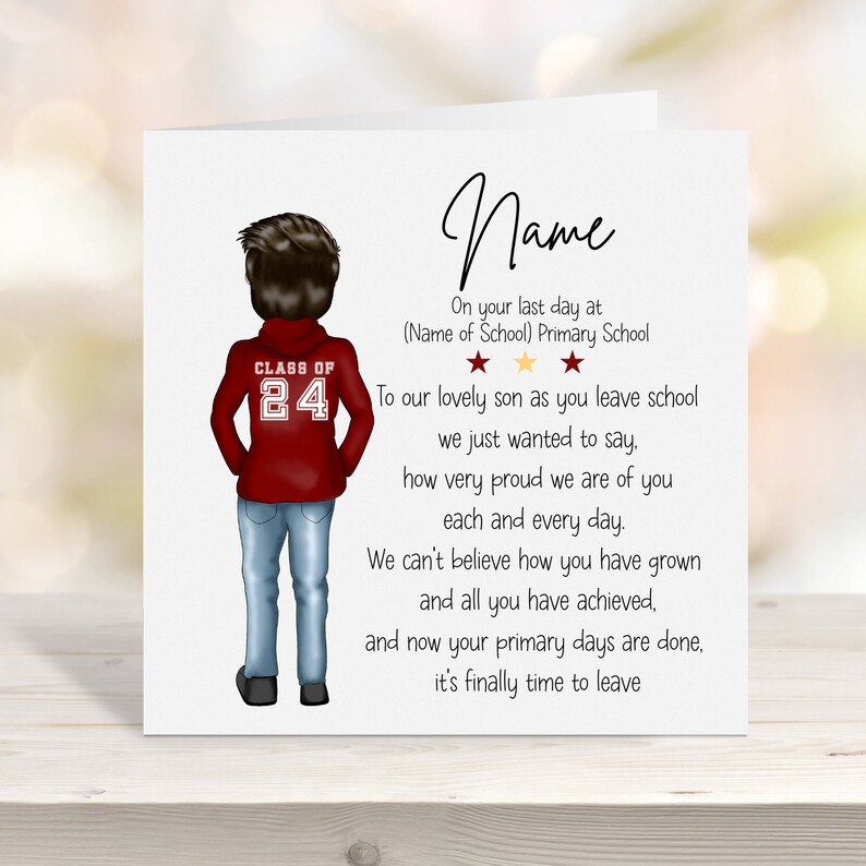 Personalised Year 6 Leavers Card Keepsake Leavers Card school Leavers ...