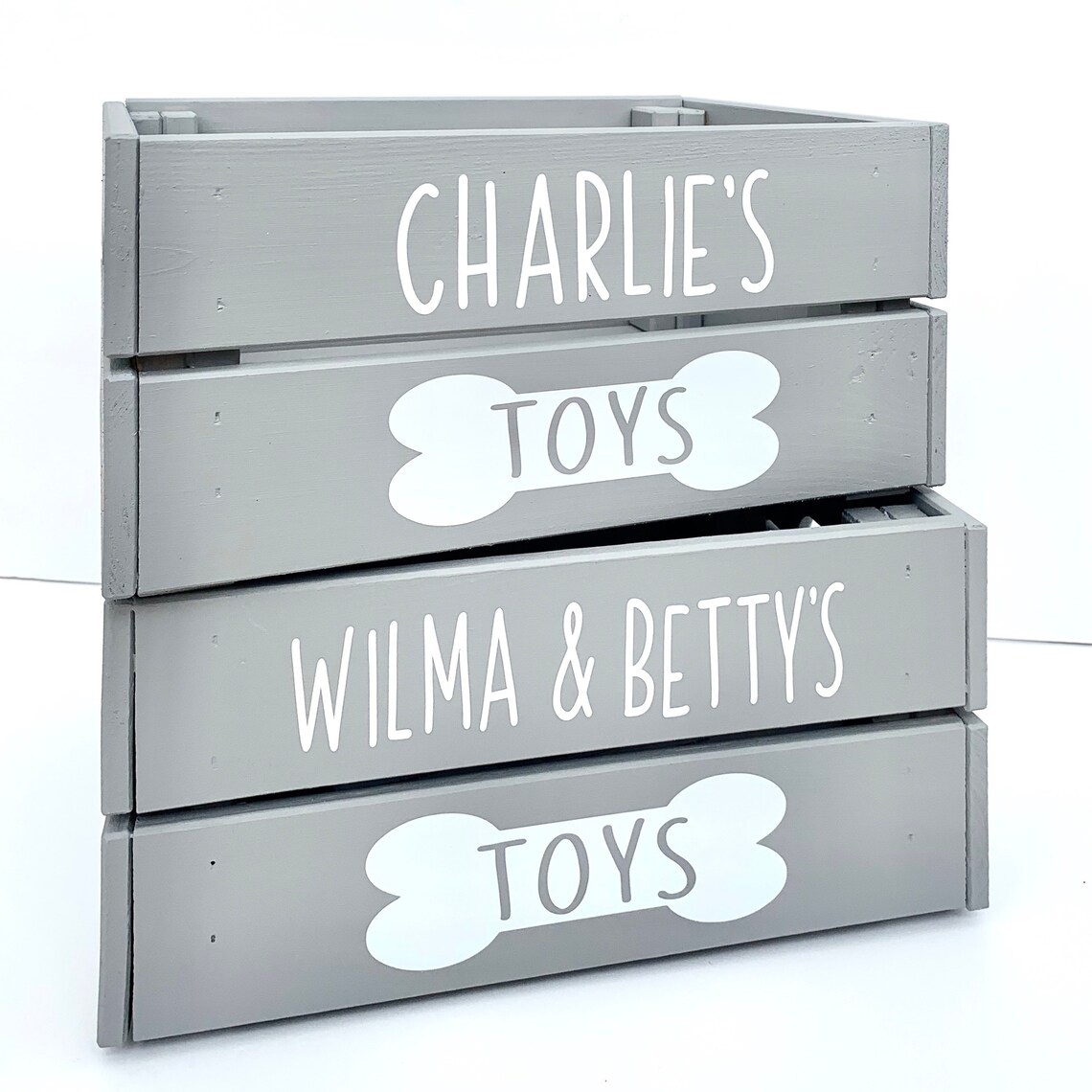 Picture of Dog Toy Crate, Wooden Storage Crate, Dog Toy Storage, Personalised ...