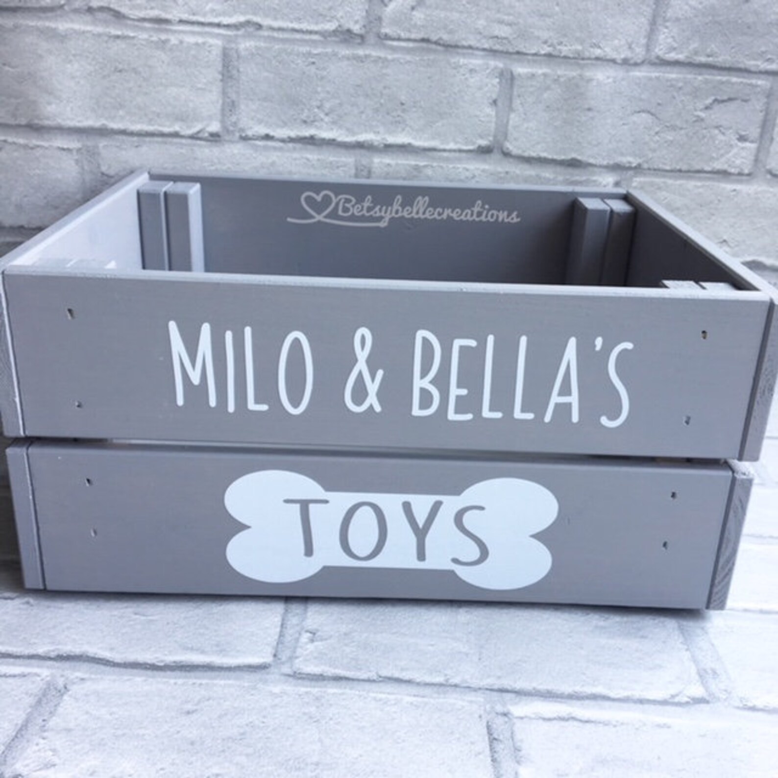 Dog Toy Crate, Wooden Storage Crate, Dog Toy Storage, Personalised ...