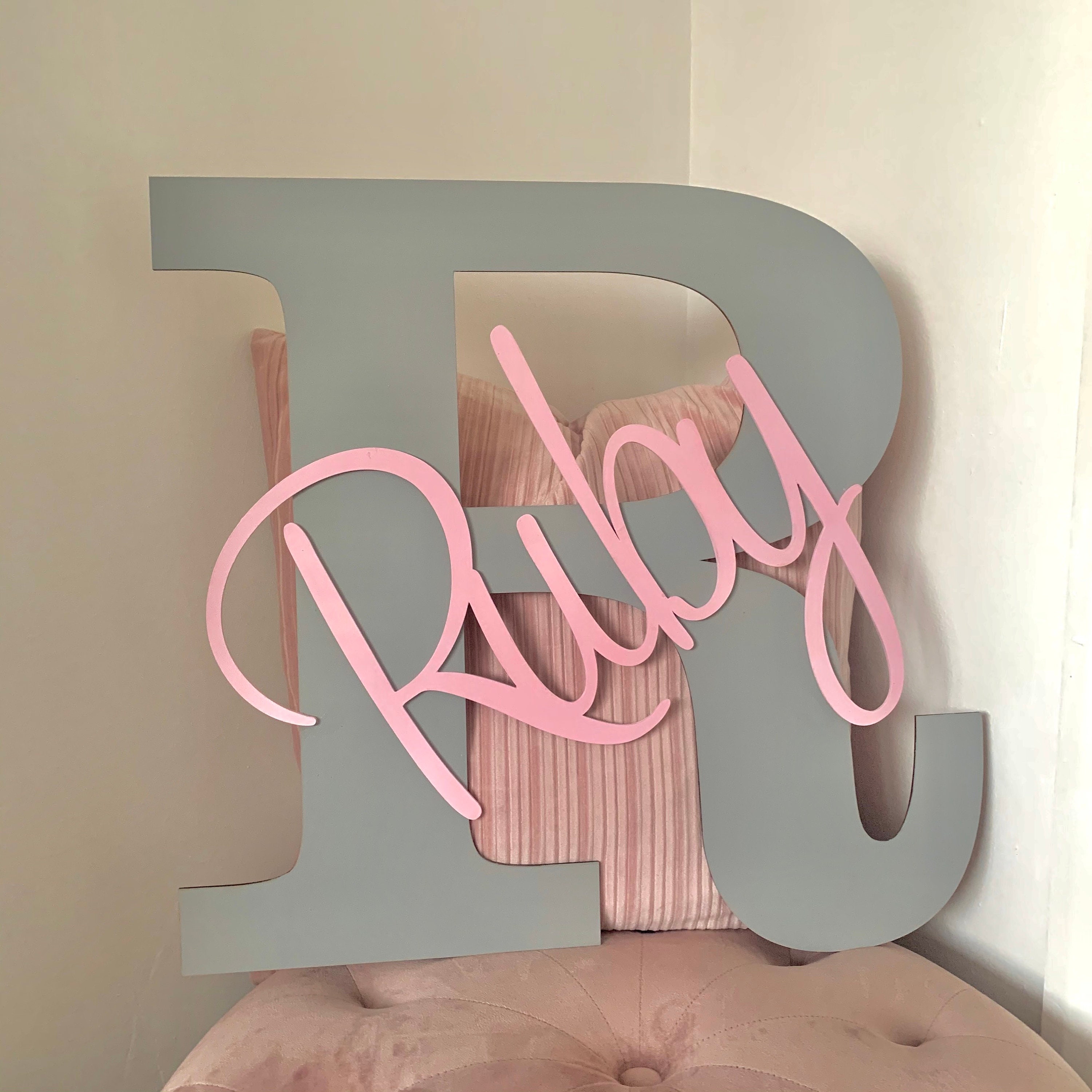 Wall Letters Wooden Wall Name Wall Initial with Name Etsy