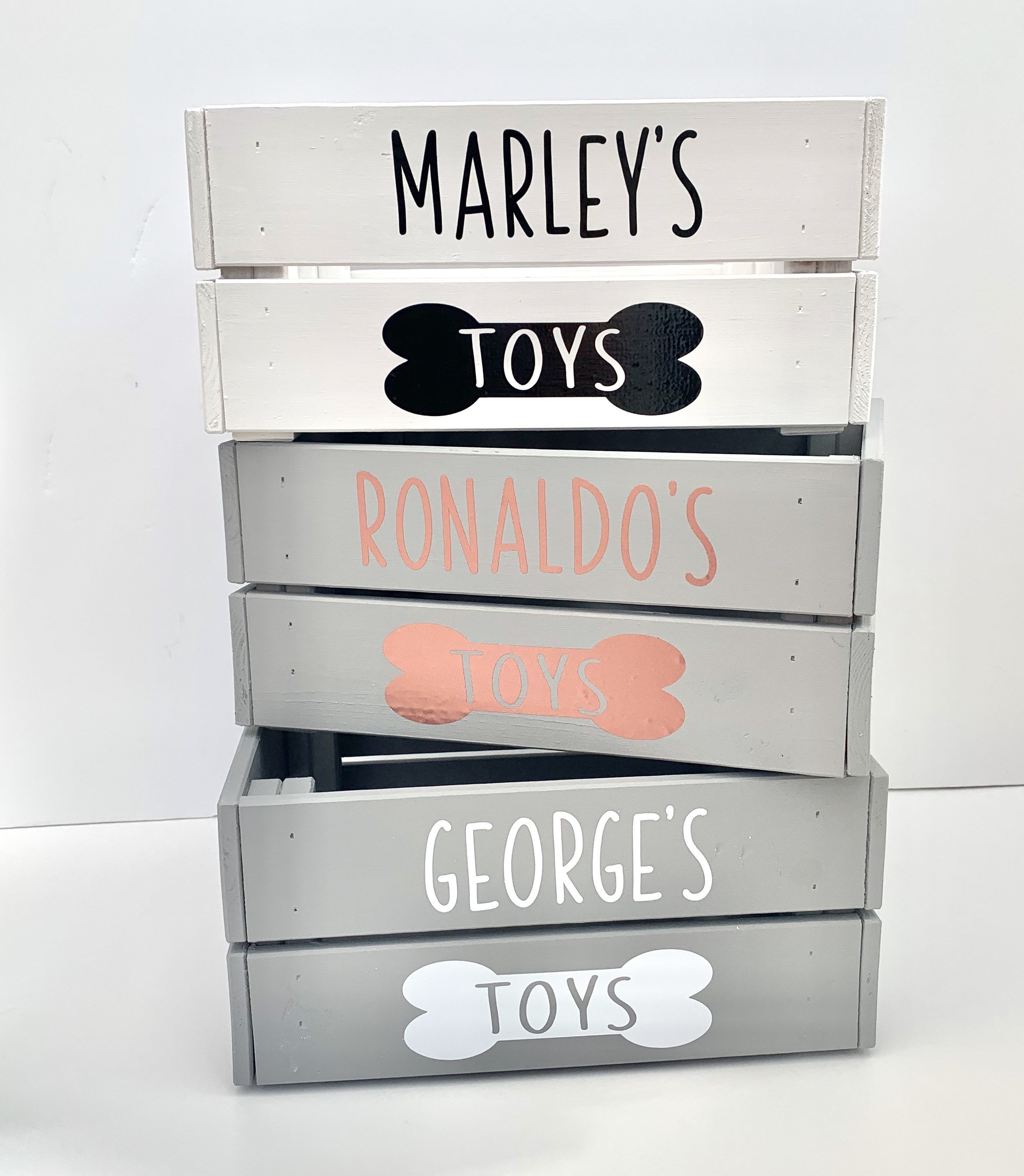 Image showcasing Dog Toy Crate, Wooden Storage Crate, Dog Toy Storage, Personalised ...