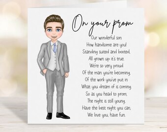 Personalised Prom Card - Keepsake Prom Card - Prom 2025 - Prom For Him - Prom Poem