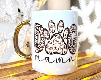 Dog Mum Mug - Dog Mama - Leopard Print